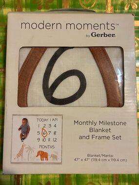 Gerber monthly  milestone blanket and frame set